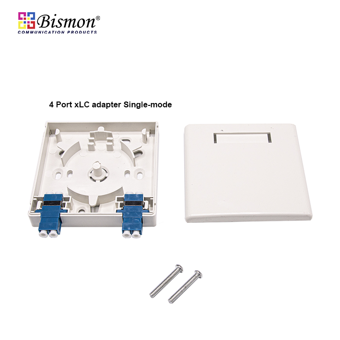 กล่องพักสาย Fiber optic FTTH Wall Outlet Box 2/4 Core SC/LC (กล่องเปล่า)